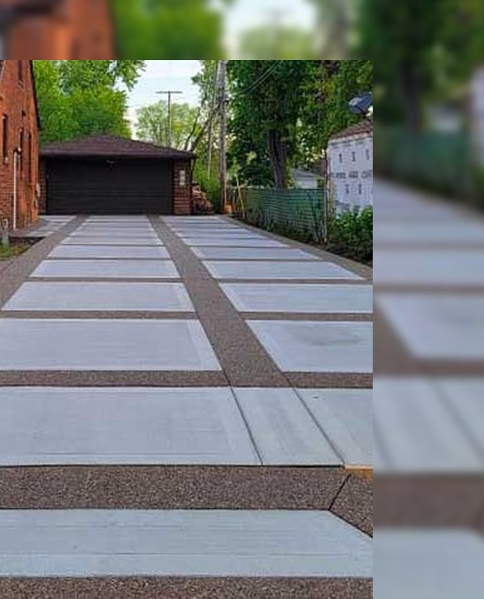 After — new paved driveway with contrasting borders